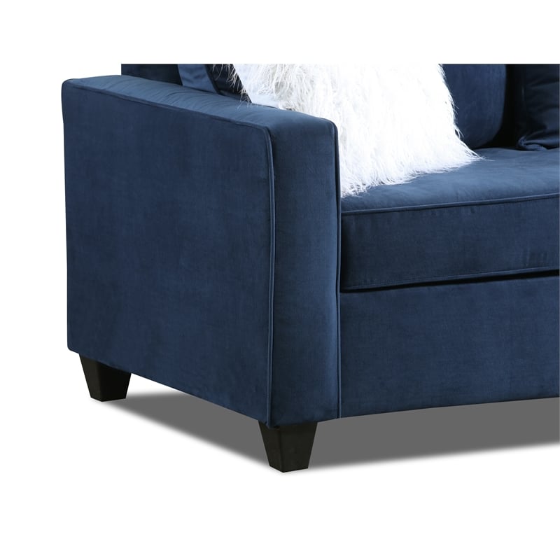 Luxley Accent Chair with Accent Pillows in Navy Blue