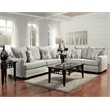 Austin Loveseat With Nailheads with Accent Pillows in Silver