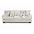 Traditional Chilmark Fabric Cream Color Round Arm Sofa With Pillows