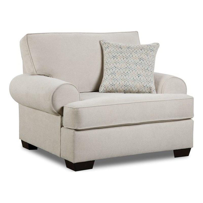 Chilmark Cream Color Round Arm Chair With Pillow