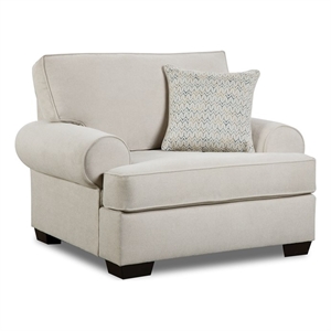 chilmark cream color round arm chair with pillow