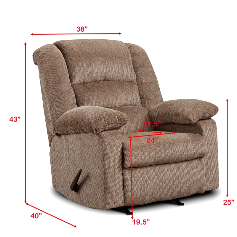 Behold Home Jesse Cocoa Rocker Recliner