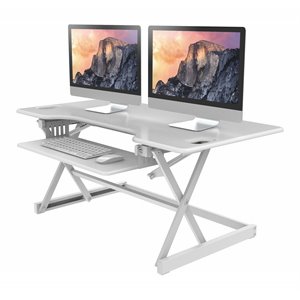 Rocelco 46&quot Large Height Adjustable Standing Desk Converter - White