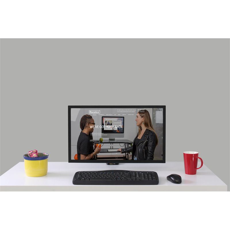 Rocelco Premium Desk Computer Monitor Mount/USB 2.0 and Audio Port Black (R MA1)