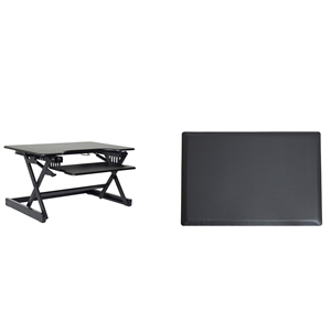 32&quot Height Adjustable Standing Desk Converter Bundle in Black (R EADRB-MAFM)