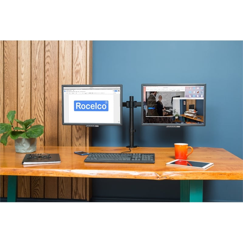 Rocelco Premium Desk Computer Monitor Mount - VESA pattern - Black (R DM2)