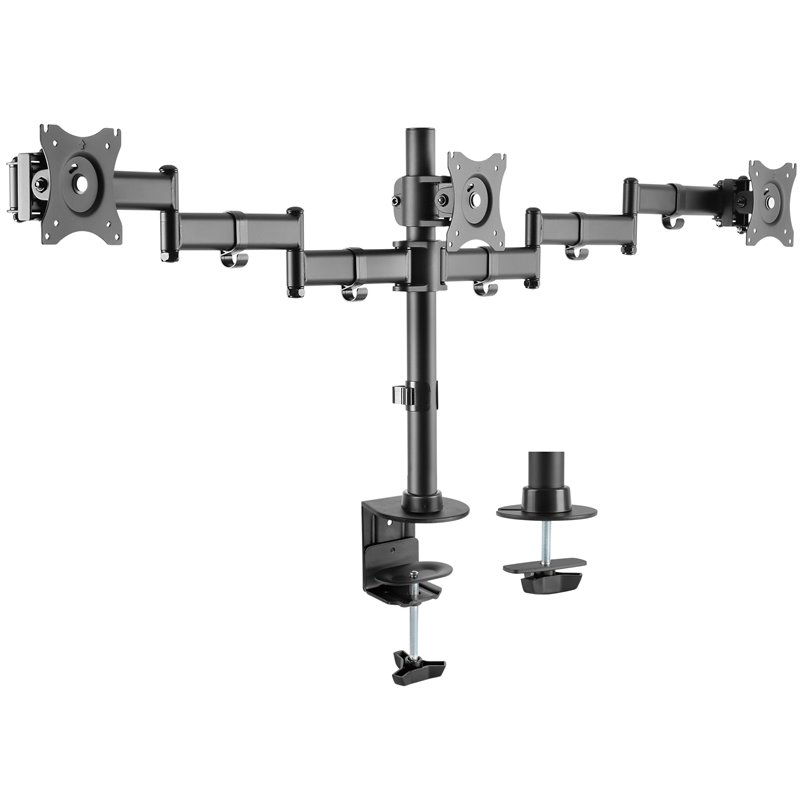 Rocelco Premium Triple Monitor Desk Mount - VESA pattern - Black (R DM3)
