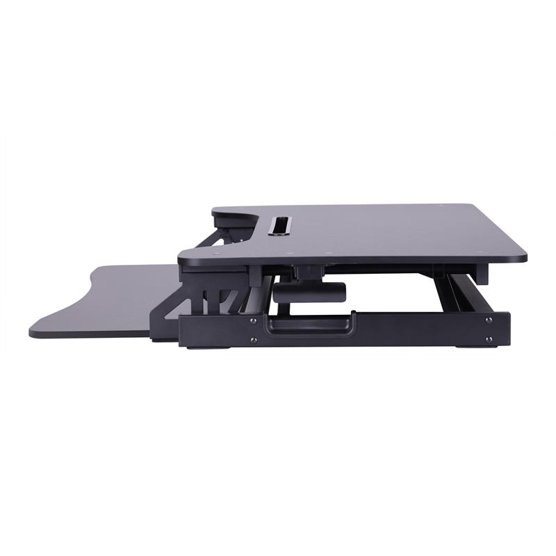 Rocelco Standing Desk Converter 31.5 in Dual Monitor Riser w/Tablet Mount Black