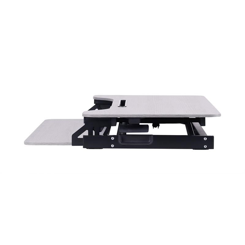 Rocelco Standing Desk Converter 31.5 in Dual Monitor Riser w/Tablet Mount Gray