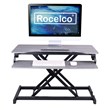 Rocelco Standing Desk Converter 31.5 in Dual Monitor Riser w/Tablet Mount Gray
