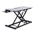 Rocelco Standing Desk Converter 31.5 in Dual Monitor Riser w/Tablet Mount Gray