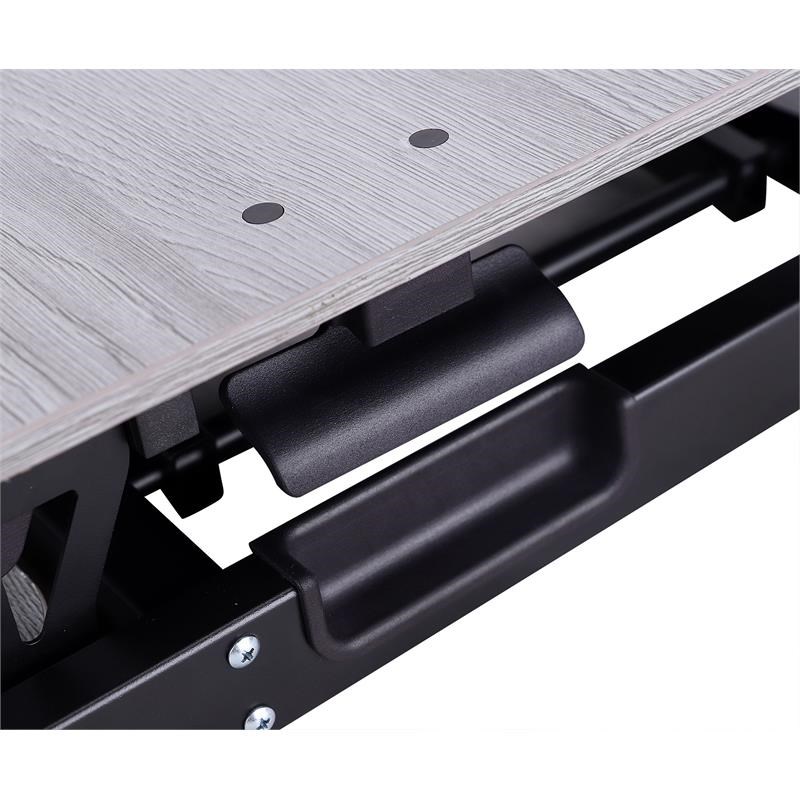 Rocelco Standing Desk Converter 31.5 in Dual Monitor Riser w/Tablet Mount Gray