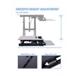Rocelco Standing Desk Converter 31.5 in Dual Monitor Riser w/Tablet Mount Gray