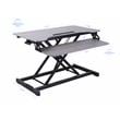 Rocelco Standing Desk Converter w/Dual Monitor Arm 31.5 in w/Tablet Holder Gray