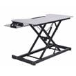 Rocelco Standing Desk Converter w/Dual Monitor Arm 31.5 in w/Tablet Holder Gray
