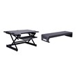 Rocelco 46in Adjustable Standing Desk Converter Double Monitor Arm BUNDLE Black