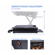 Rocelco 46in Adjustable Standing Desk Converter Anti Fatigue Mat BUNDLE Black