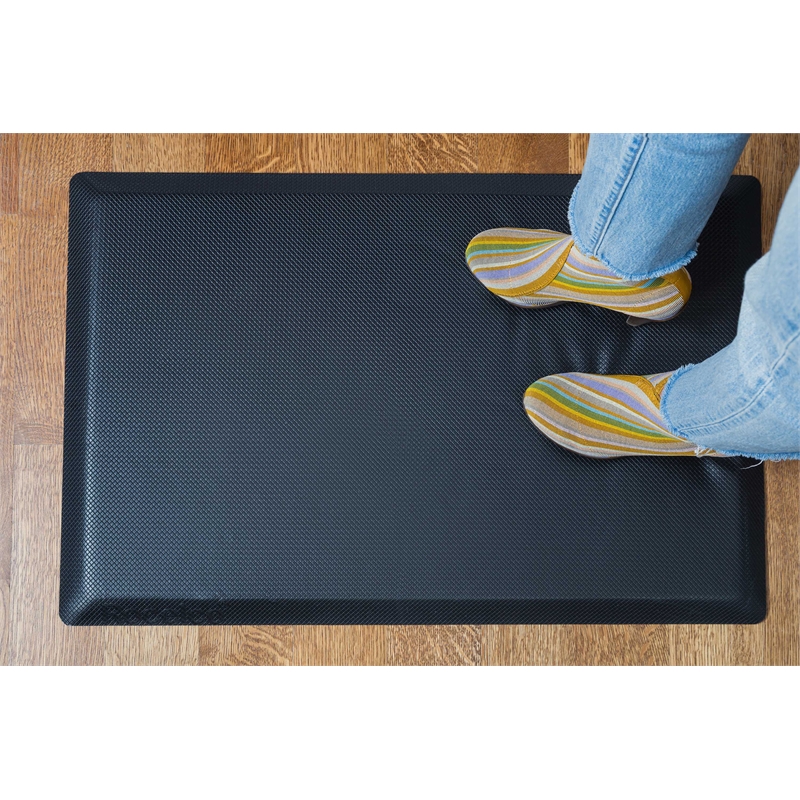 Rocelco 46in Adjustable Standing Desk Converter Anti Fatigue Mat BUNDLE Black