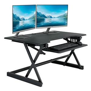 Rocelco 40&quot Large Height Adj Standing Desk Converter with ACUSB Charger- Black