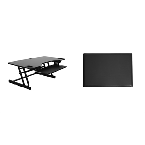 Rocelco 45&quot Height Adjustable Standing Desk Converter with Dual Piston in Black