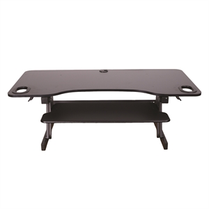 Rocelco 45&quot Height Adjustable Standing Desk Converter with Dual Monitor in Black