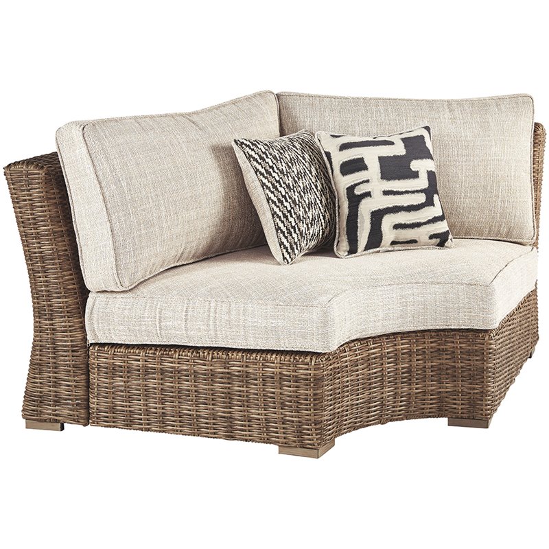 curved wicker loveseat