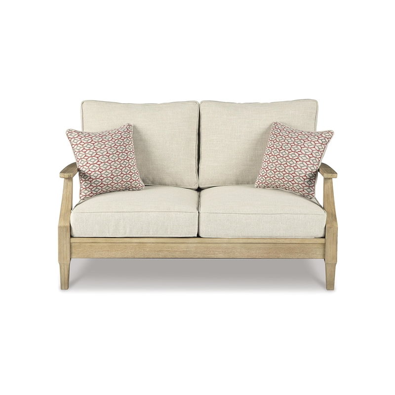 Afuera Living Outdoor Wicker Patio Loveseat in Beige