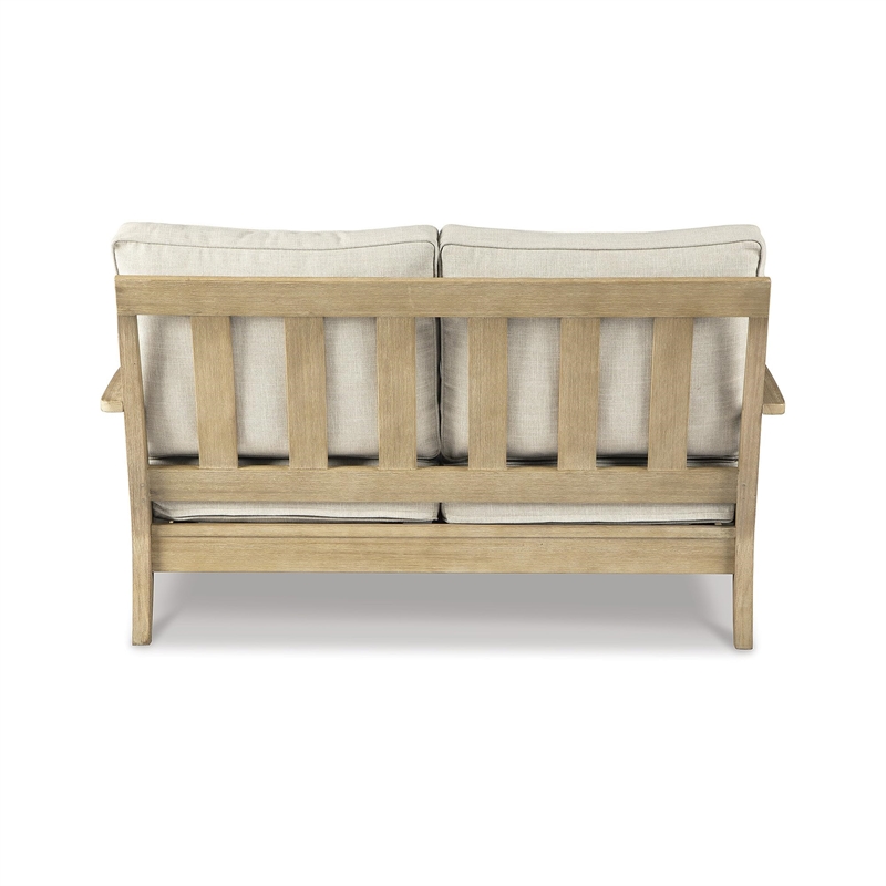 Afuera Living Outdoor Wicker Patio Loveseat in Beige