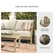 Afuera Living Outdoor Patio Eucalyptus Wood and Polyester Sofa in Beige