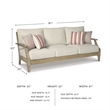 Afuera Living Outdoor Patio Eucalyptus Wood and Polyester Sofa in Beige
