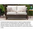 Afuera Living Outdoor Wicker Patio Loveseat in Medium Brown