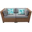 Afuera Living Outdoor Patio Wicker Loveseat in Grey