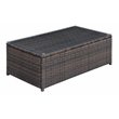 Afuera Living Faux Rattan Brown and Beige Outdoor Coffee Table Rectangular Weather Resistant 34.63