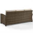 Afuera Living Outdoor Wicker Patio Sofa in Brown and Sand