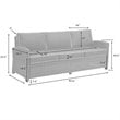 Afuera Living Outdoor Wicker Patio Sofa in Brown and Sand