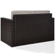 Afuera Living Wicker Patio Loveseat in Brown and Gray