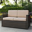Afuera Living Wicker Patio Loveseat in Brown and Sand