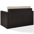 Afuera Living Wicker Patio Loveseat in Brown and Sand