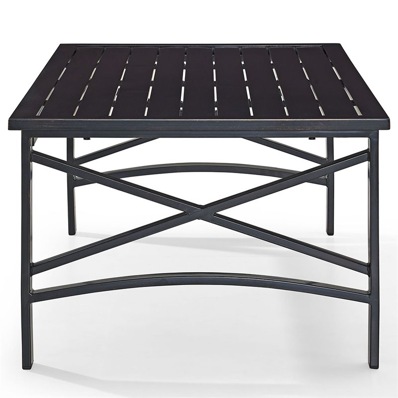 Afuera Living Coastal Metal Patio Coffee Table in Oil Rubbed Bronze