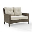 Afuera Living Outdoor Wicker High Back Loveseat in Beige