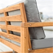 Afuera Living Open Side Patio Loveseat with Gray Cushions in Brown