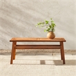Afuera Living Outdoor Patio Wood Coffee Table in Stained Brown