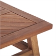 Afuera Living Outdoor Patio Wood Coffee Table in Stained Brown