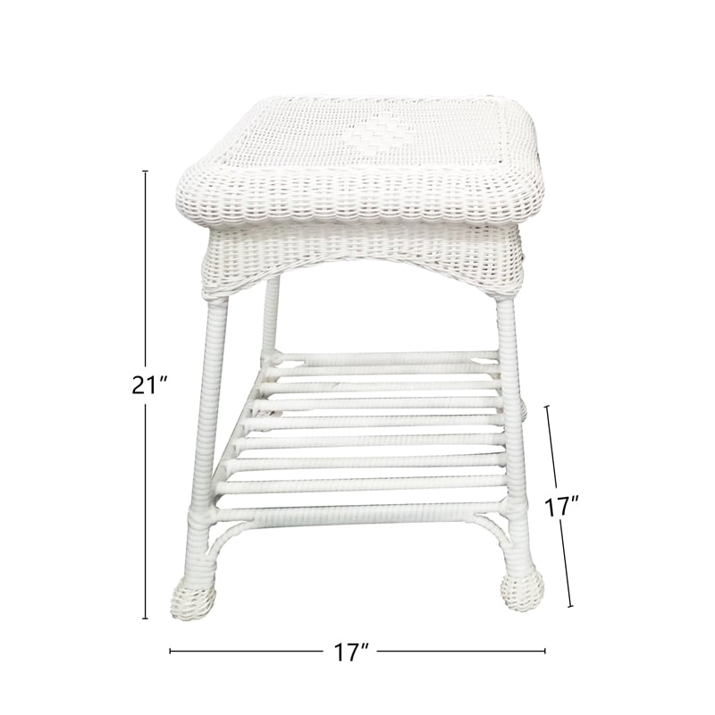 Afuera Living 3 Piece Wicker Conversation Set in White without Cushion
