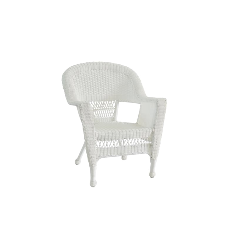 Afuera Living 3 Piece Wicker Conversation Set in White without Cushion