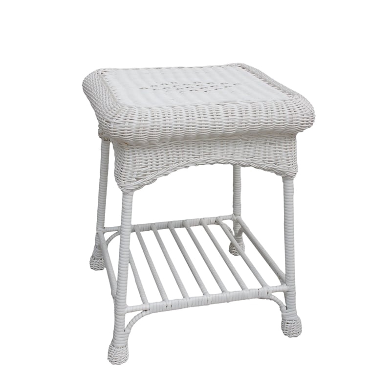 Afuera Living 3 Piece Wicker Conversation Set in White without Cushion