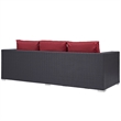 Afuera Living Patio Sofa in Espresso and Red