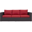 Afuera Living Patio Sofa in Espresso and Red
