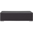 Afuera Living Contemporary Wicker Patio Coffee Table in Espresso