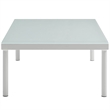 Afuera Living Modern Aluminum Glass Top Patio Coffee Table in White